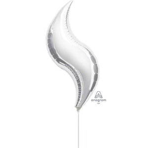 Mini Shape Silver Curve 48cm Balloon