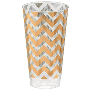 Premium Chevron Rose Gold 473ml Tumblers Pack of 16