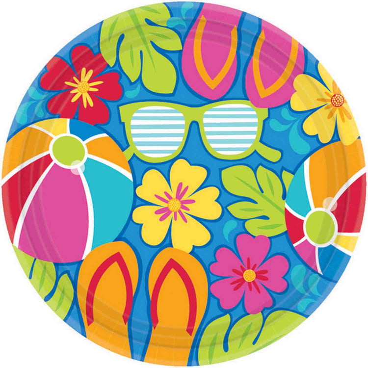 Summer Splash 17cm Round Plates Pack of 18