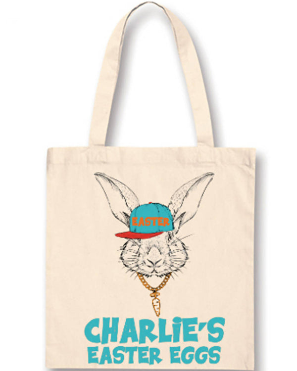 Cool Easter Bunny with Hat Personalised Easter Bag