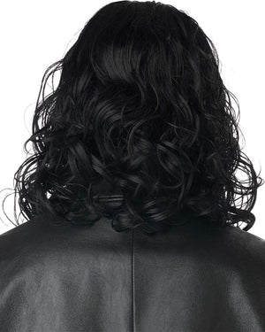 Dark Avenger Curly Long Black Wig