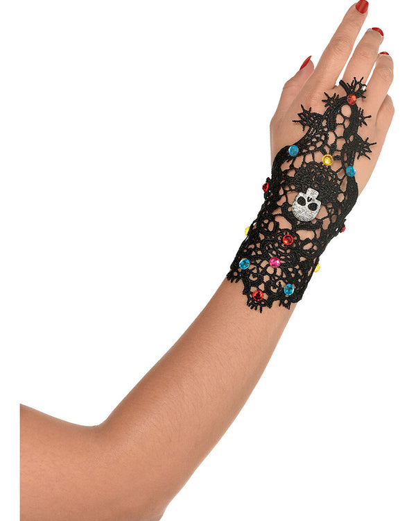 Day Of The Dead Hand Bracelet with Ring