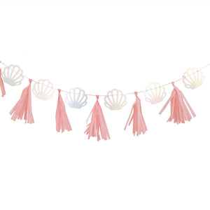 Mermaid Tassel Garland Shells & Tassels Pink & Iridescent Pack of 14