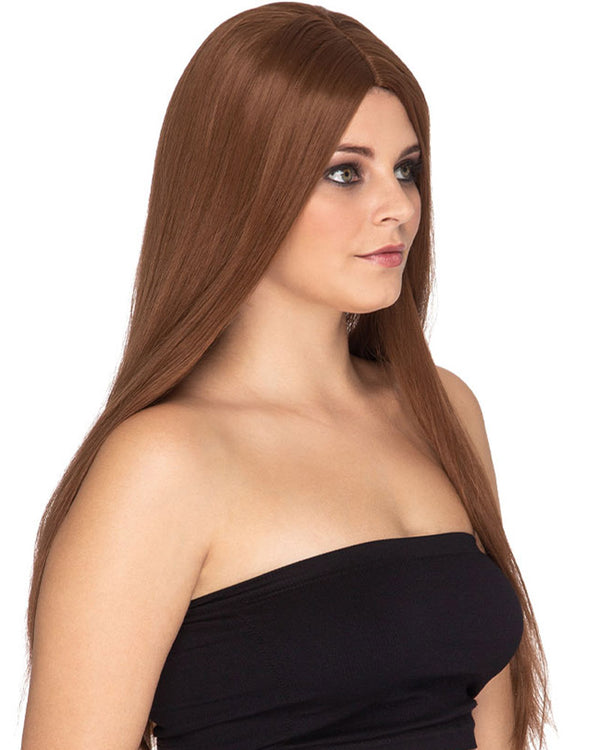 Deluxe Straight Long Brown Wig