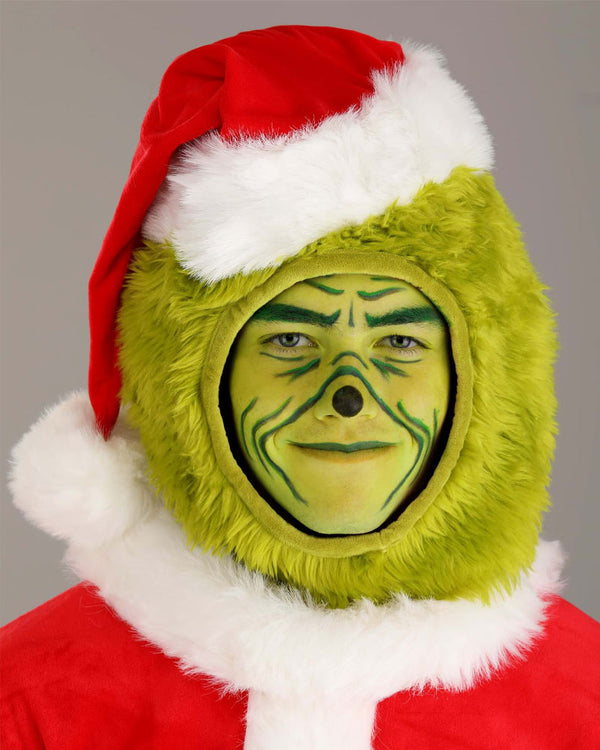 Dr Seuss The Grinch Santa Open Face Adult Christmas Costume