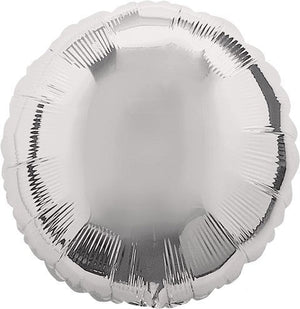 45cm Standard Circle HX Metallic Silver Balloon