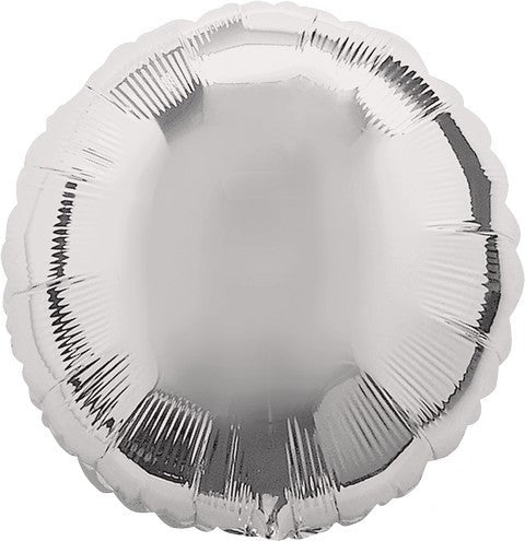 45cm Standard Circle HX Metallic Silver Balloon