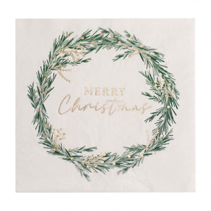 Rustic Red Christmas Beverage Napkins