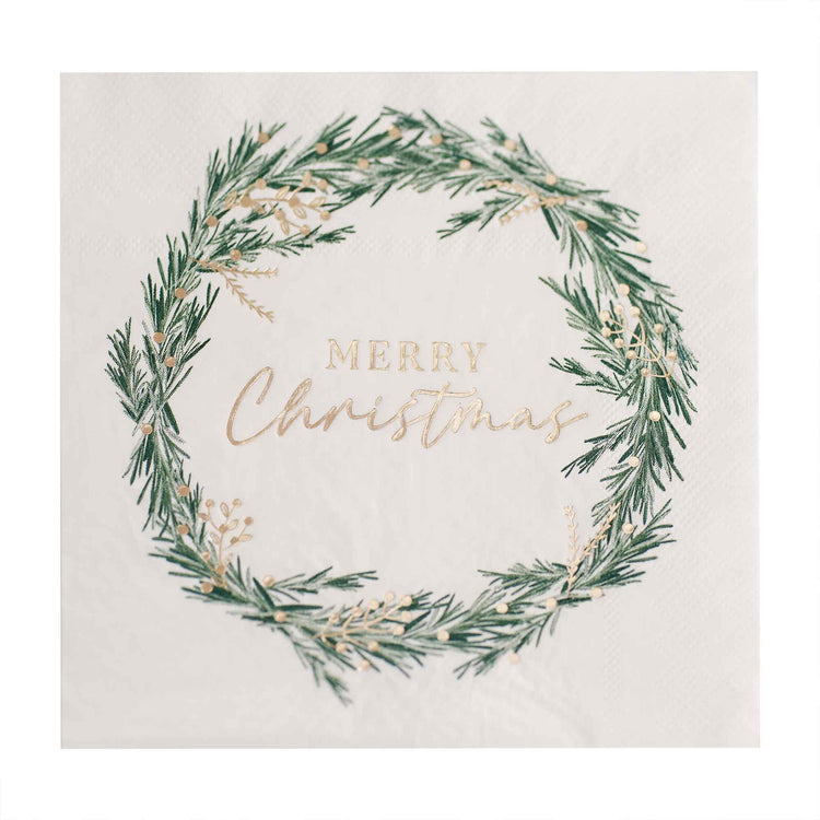 Rustic Red Christmas Beverage Napkins