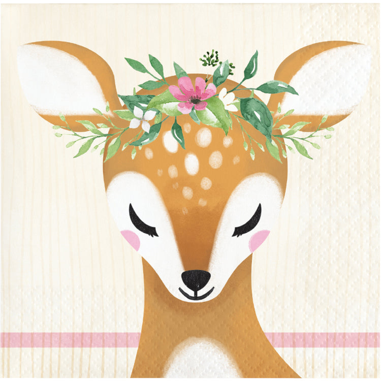 Deer Little One Beverage Napkins Pack of 16