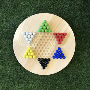 Wooden Giant Chinese Checkers and Solitare Game 60cm