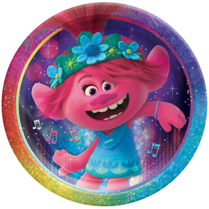 Trolls 2 23cm Round Prismatic Paper Plates Pack of 8