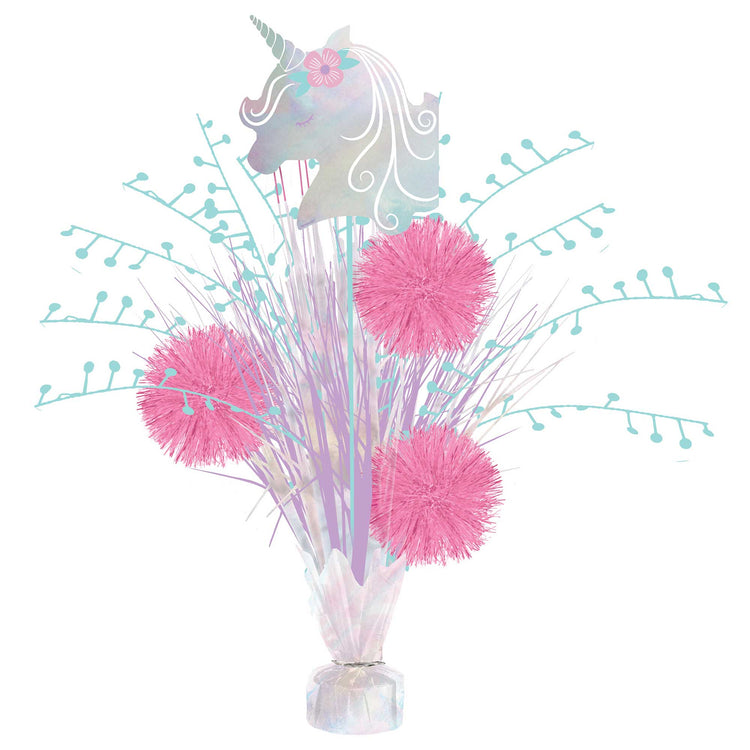 Enchanted Unicorn Tinsel Burst Centrepiece Spray