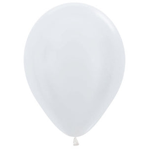 Sempertex 30cm Satin White Latex Balloons 405, 100PK Pack of 100