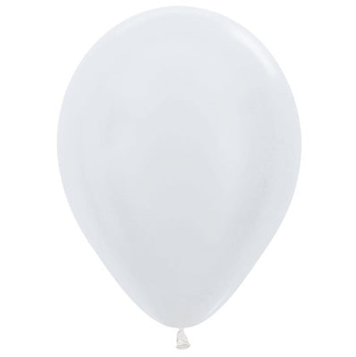 Sempertex 30cm Satin White Latex Balloons 405, 100PK Pack of 100