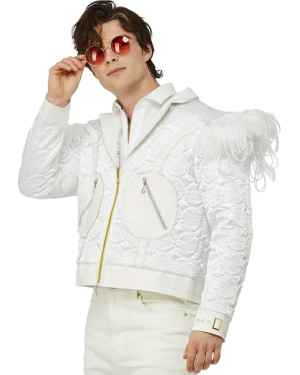 Elton John Feather Jacket Mens Costume