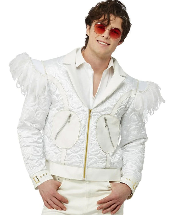 Elton John Feather Jacket Mens Costume