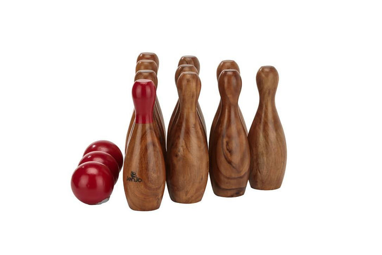 Outdoor Wooden Skittles Bowling Lawn Game Set