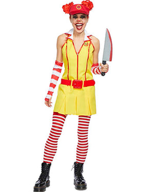 Evil Fast Food Clown Womens Costume