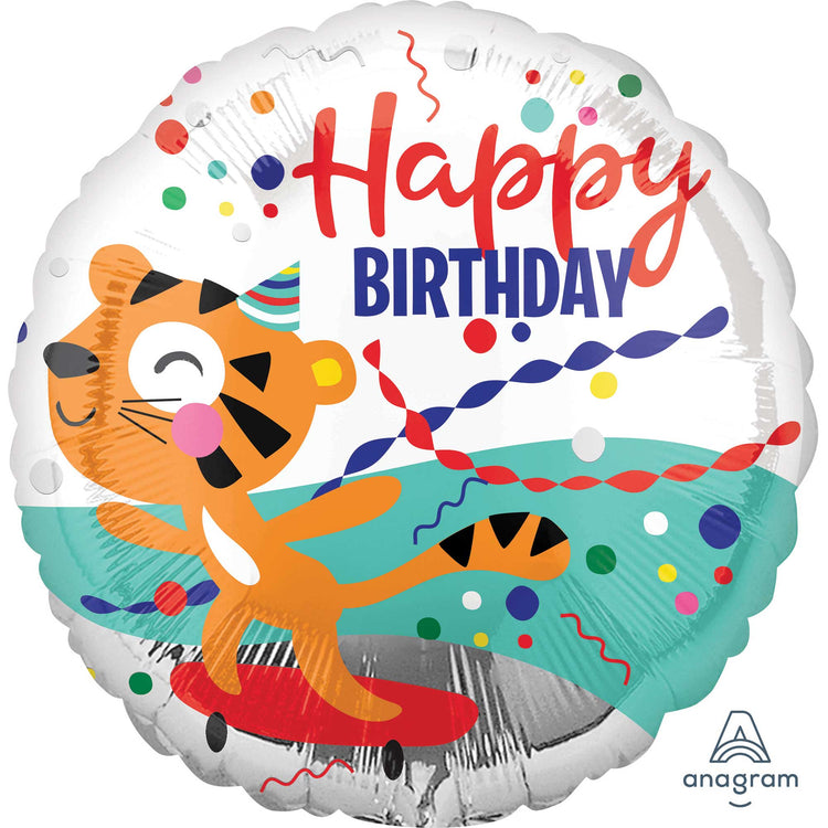 45cm Standard HX Happy Birthday Tiger Birthday S40 Balloon