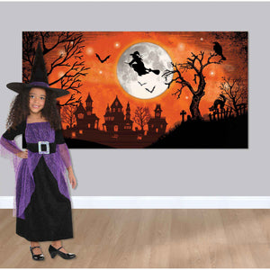 Halloween Classic Orange and Black Witch Scene Setter