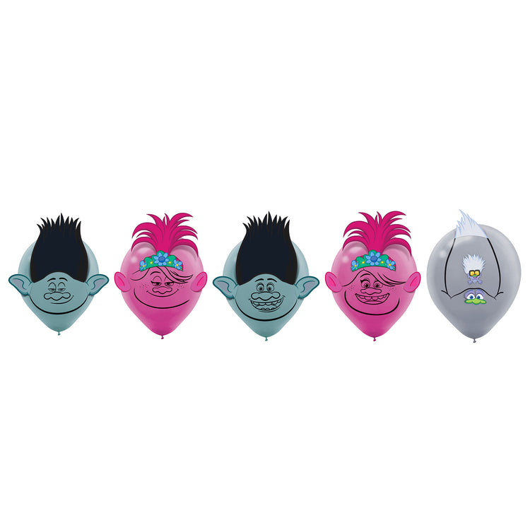 Trolls World Tour 30cm Latex Balloons Decorating Kit Pack of 6