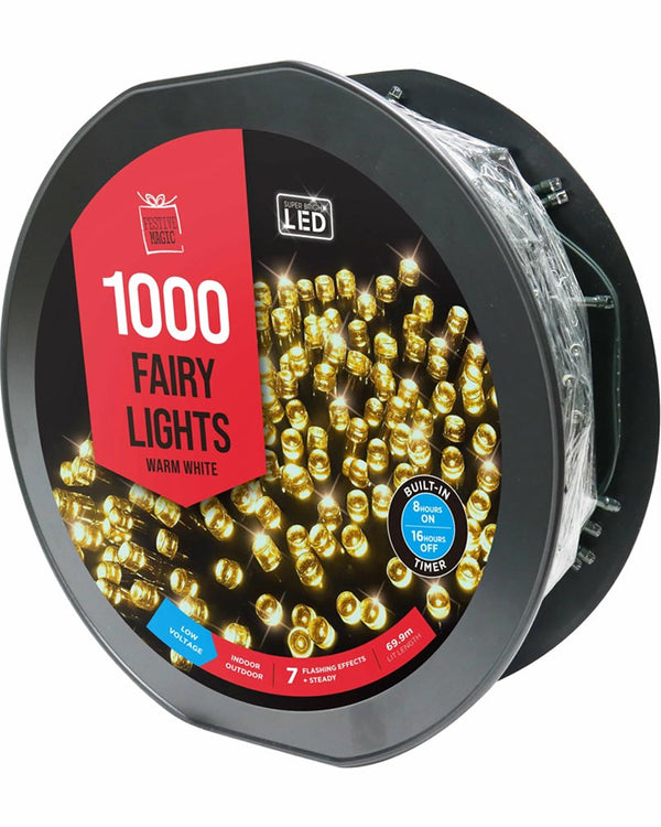 Timer Warm White 1000 Piece LED Fairy Lights 69.9m