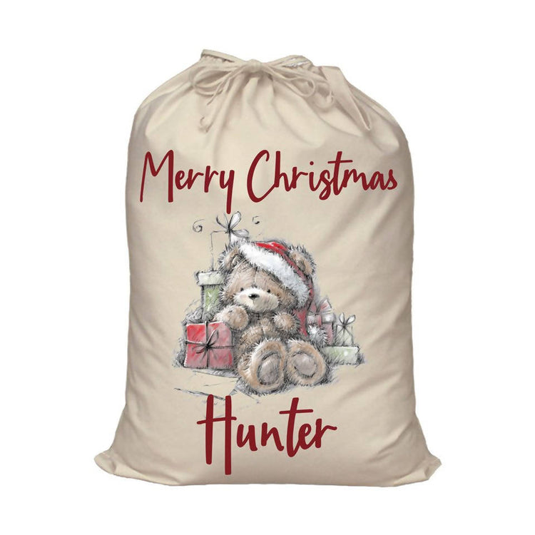 Vintage Teddy Bear Personalised Santa Sack