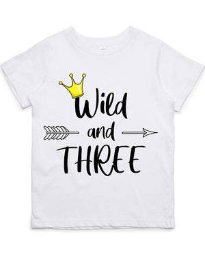 Wild and Three Personalised Kids Shirt