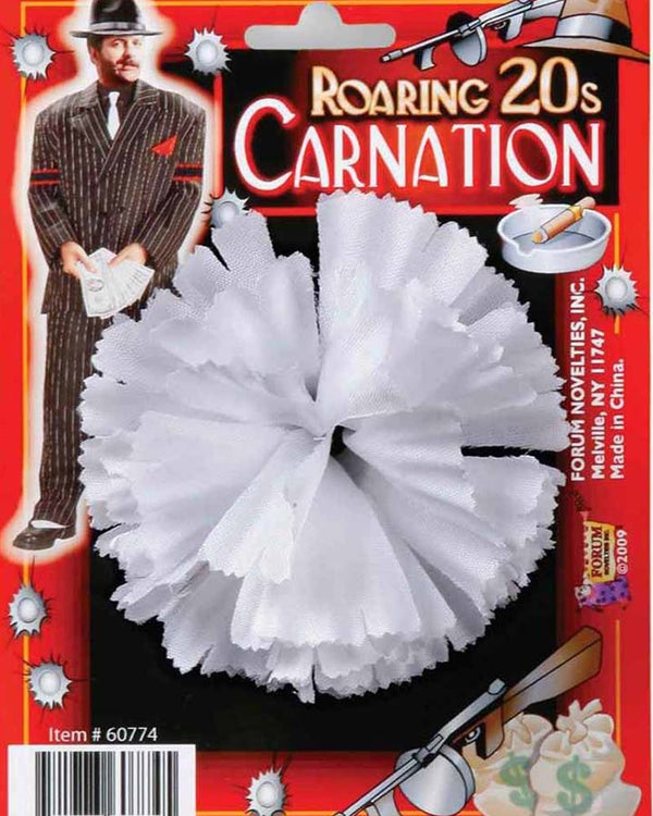 20s Gangster White Carnation Pin