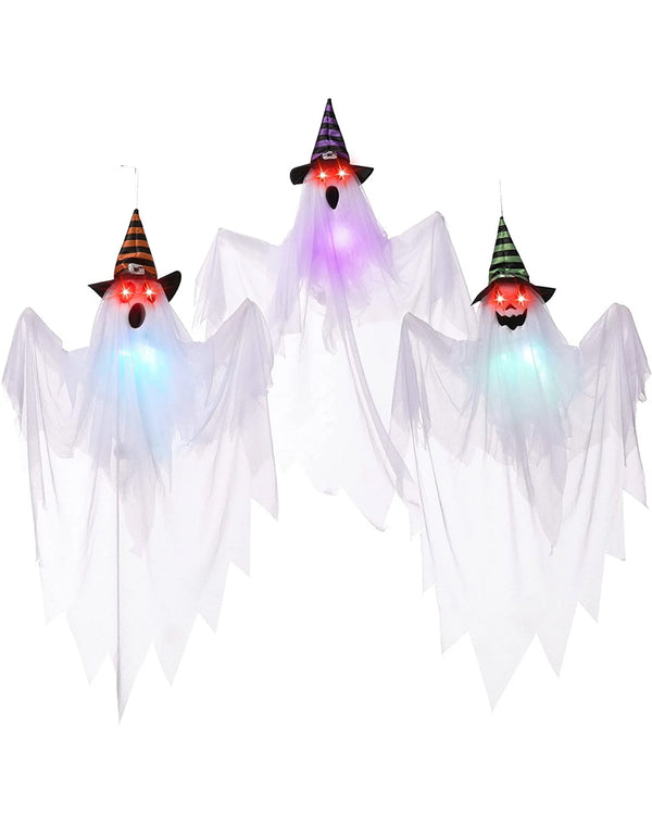 Ghosts with Witch Hats 29.5cm Pack of 3