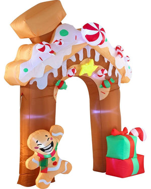 Gingerbread House Archway Christmas Lawn Inflatable 3m