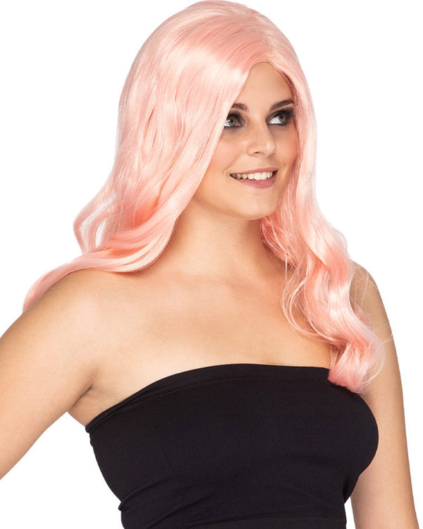 Glamour Deluxe Fairy Floss Pink Long Wavy Wig