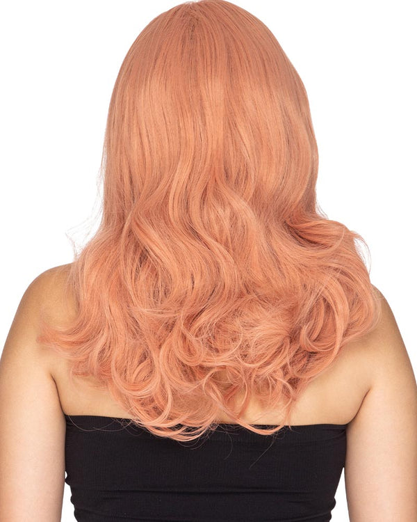 Glamour Deluxe Peaches and Cream Pink Long Wavy Wig