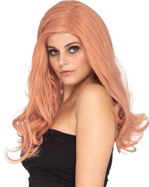 Glamour Deluxe Peaches and Cream Pink Long Wavy Wig