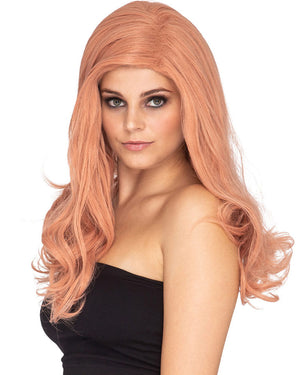 Glamour Deluxe Peaches and Cream Pink Long Wavy Wig