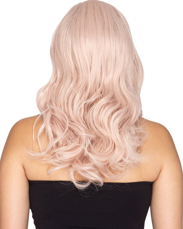 Glamour Deluxe Platinum Pink Long Wavy Wig