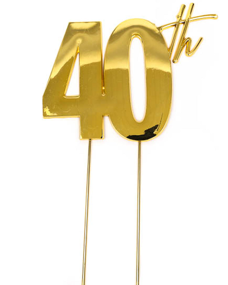 Gold Metal 40th Cake Topper