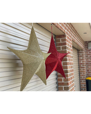 Gold Pop-Up Tinsel Star 65cm