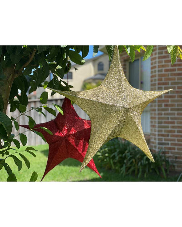 Gold Pop-Up Tinsel Star 65cm