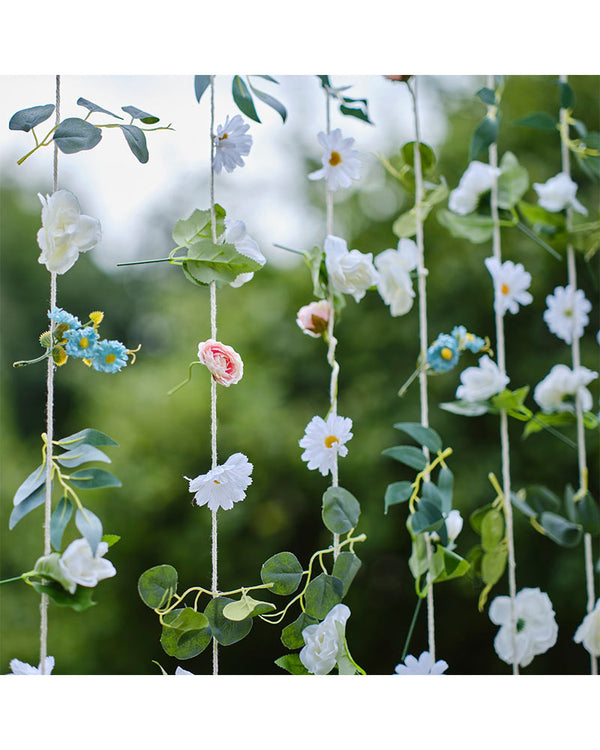 Hello Spring Hanging Flower Curtain Party Backdrop