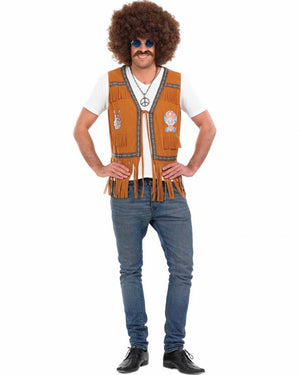 60s Hippie Fringe Mens Waistcoat