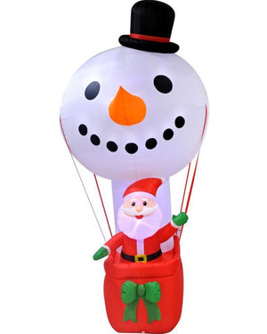 Hot Air Balloon Santa Christmas Lawn Inflatable 2.7m