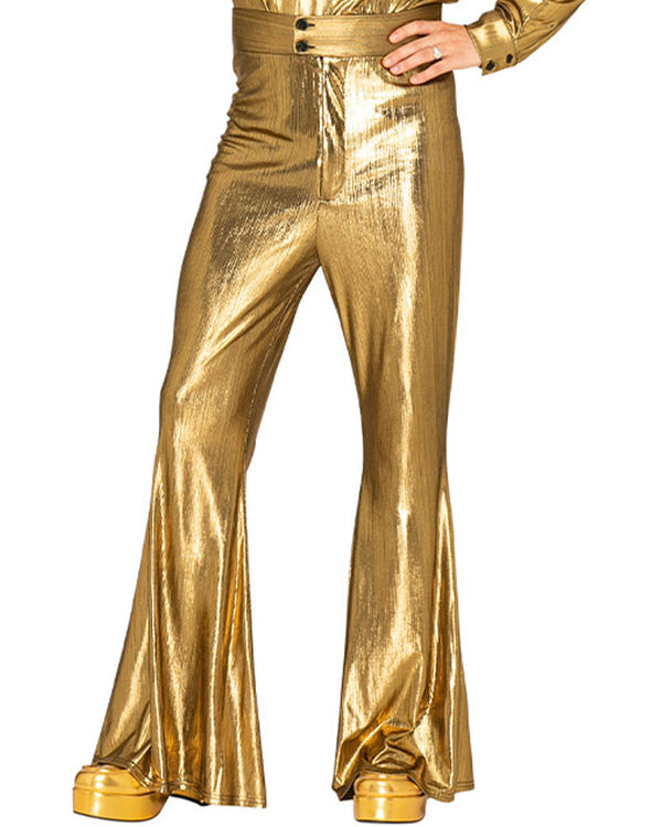 Hot Stuff Gold 70s Mens Plus Size Flares