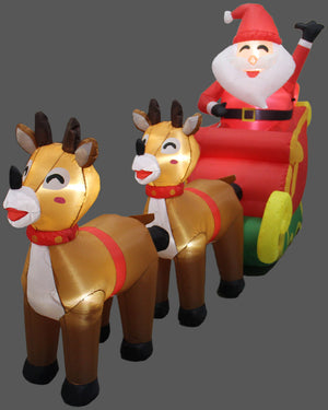 Inflatable Deer with Santa Christmas Lawn Inflatable 3m