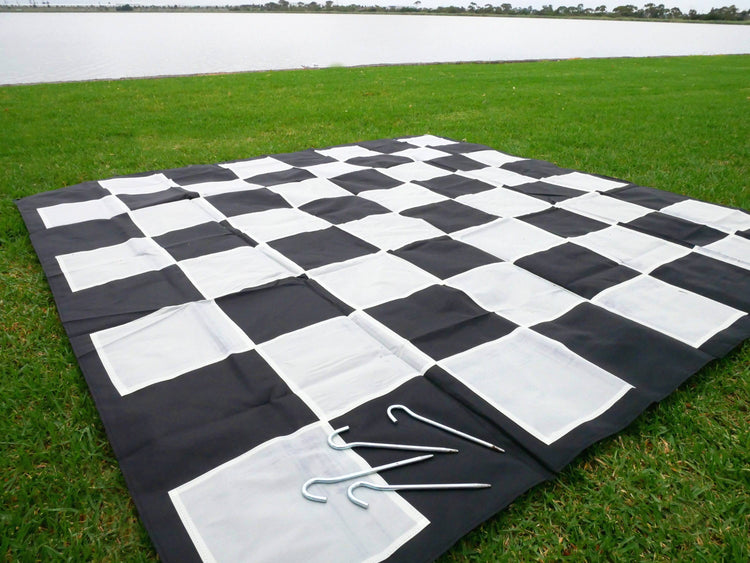 Mega Size Plastic Outdoor Chess Game Set with Mat 1.5x1.5m