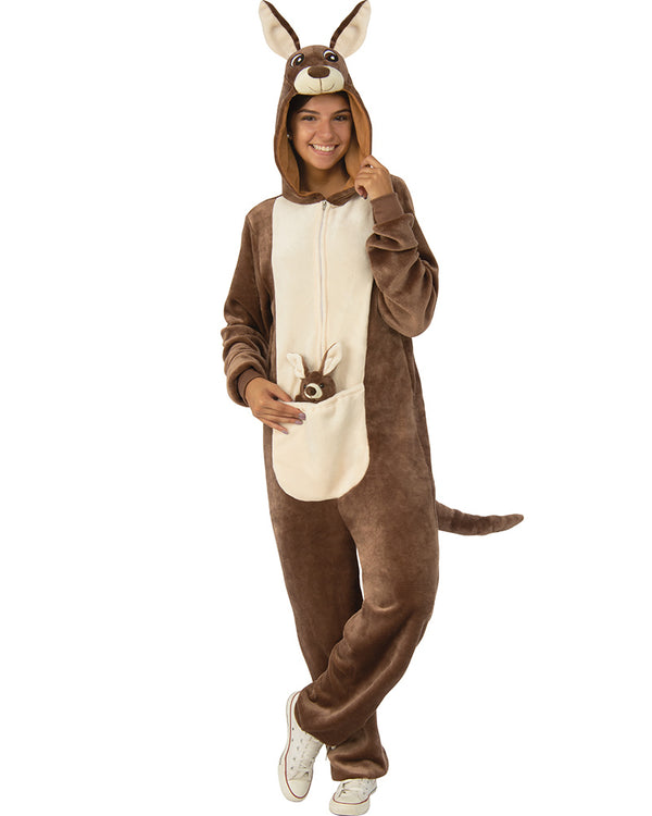 Furry Kangaroo Jumpsuit Adult Costume