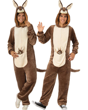 Furry Kangaroo Jumpsuit Adult Costume