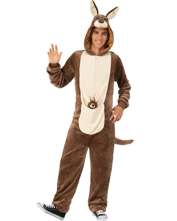 Furry Kangaroo Jumpsuit Adult Costume