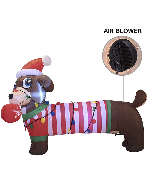 Large Chrsitmas Puppy Lawn Inflatable 1.8m